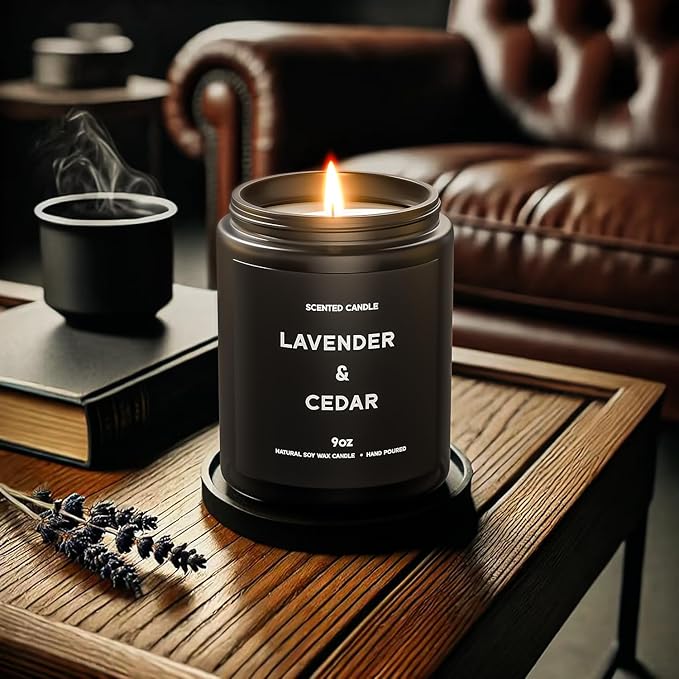 Scented Candles, 9oz×4 Scented Candles for Men, Soy Candle Gifts for Men, Personalized Blessing Minimalist Men's Candle-Ruum Studio Home