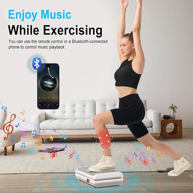 HOTWAVE Vibration Plate Exercise Machine for Lymphatic Drainage, Power Vibrating Plates Platform for Weight Loss - Whole Body Shaker Vibration Plate Machine Home Gym Shaping Fitness Workout-Ruum Studio Home