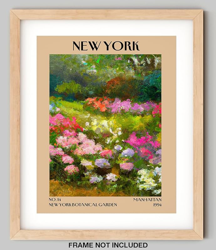 Retro Vintage New York Wall Art Print - 11x14 Unframed Poster - New York City Souvenirs, Cute Trendy Colorful Wall Decor (New York Botanical Garden, 11x14")-Ruum Studio Home
