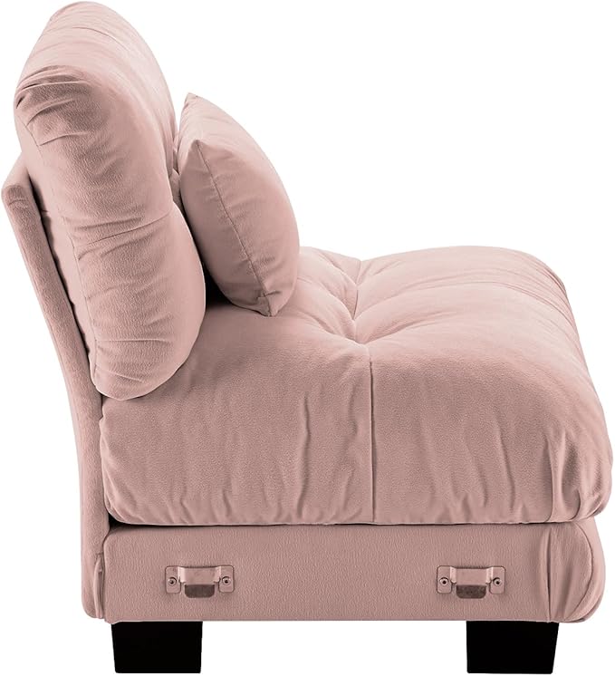 Armless Sofa W/1 Pillow - Pink-Ruum Studio Home