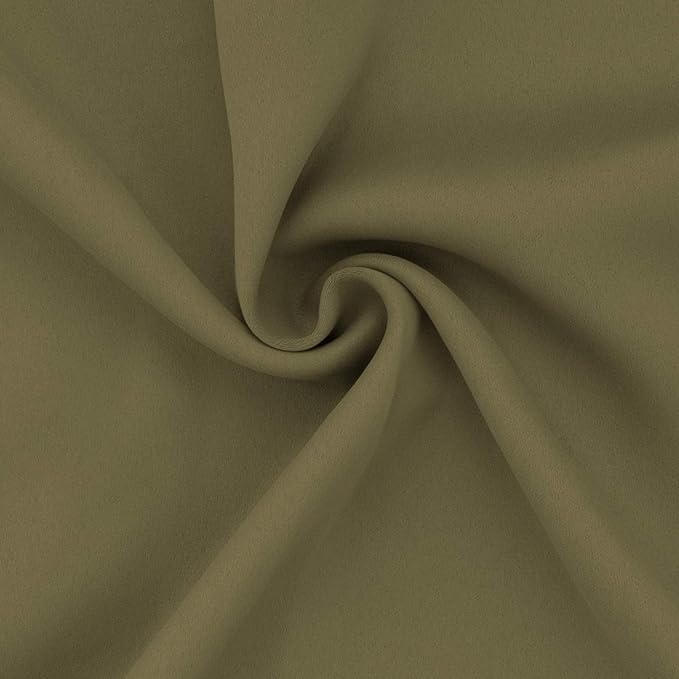 Easy-Going Blackout Curtains for Bedroom, Solid Thermal Insulated Grommet and Noise Reduction Window Drapes, Room Darkening Curtains for Living Room, 2 Panels (52x108 in,Khaki)-Ruum Studio Home