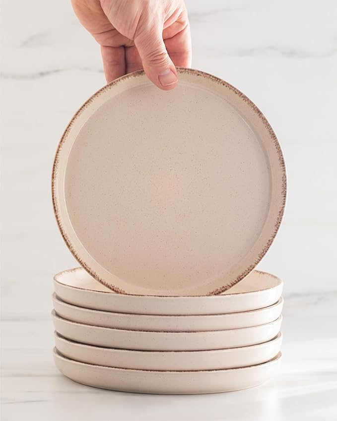 Stoneware dinnerware set 8 persons Rustic 24 pcs - Rustic design dinnerware set, dishwasher safe - Bowl and plate set - Pure Living dinnerware in beige…-Ruum Studio Home