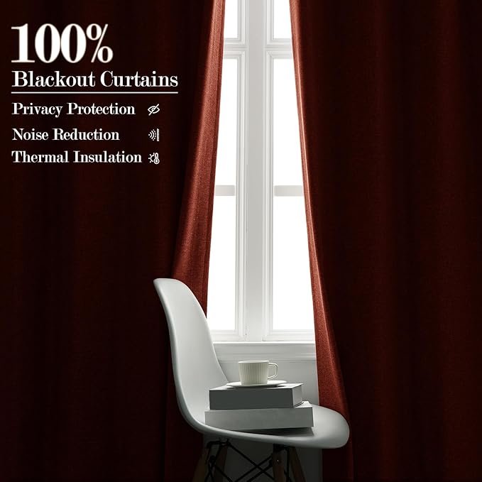 Room Divider Curtains Screen Partitions, Linen Look 100% Blackout Drapery 84 Inches Long, 120" Wide Pinch Pleated Window Drapes, Privacy Protecting, Light Blocking, (1 PC, Orange)-Ruum Studio Home