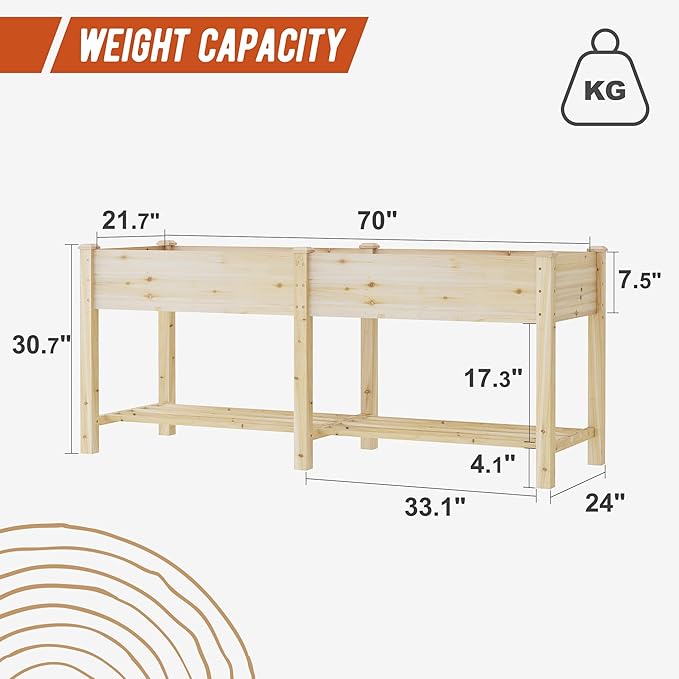 GHWIE Raised Garden Bed with Legs Elevated Wood Planter Box for Planting Vegetables Flowers Garden Patio Balcony Garden beds Outdoor with Liner-Ruum Studio Home