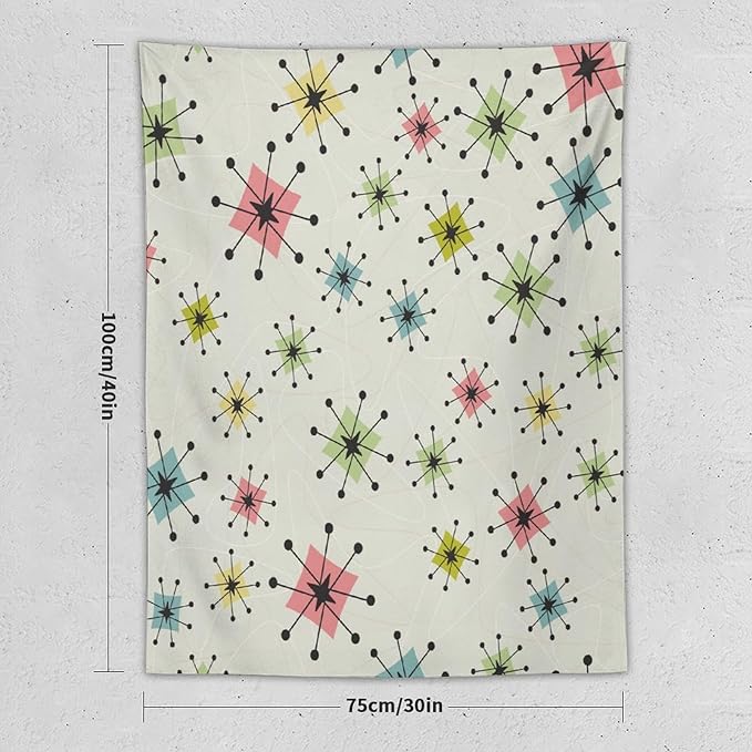 ICMOLYYENLO Abstract Cat Tapestry, Medieval Abstract Atomic Star Cat Vintage Home Wall Hanging Art Tapestry for Bedroom Living Room Dormitory 60x60 Inch-Ruum Studio Home