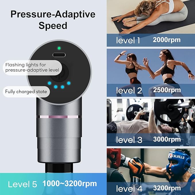 arboleaf Massage Gun Deep Tissue with Metal Head, Full-Metal Electric Portable Hand Held Massager Gun with Case for Back, Body Sore Muscles, Pain Relief, Gifts for Dad, Office, Home, Athletes-Ruum Studio Home