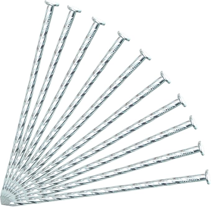 50/100/150 Pack 6" Solid Galvanized Non-Rust Metal Garden Stakes Spiral Landscape Edging Anchors for Paver Edging, Gardening, House Construction, etc (100)-Ruum Studio Home