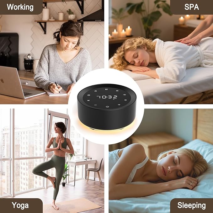 White Noise Sound Machine Alarm Clock 7 Colors Night Light Sound Machine for Adult/Baby 20 Soothing Sounds 31 Level Volume 6 Level Screen Brightness 5 Timer Set Memory Function Touch Control-Ruum Studio Home