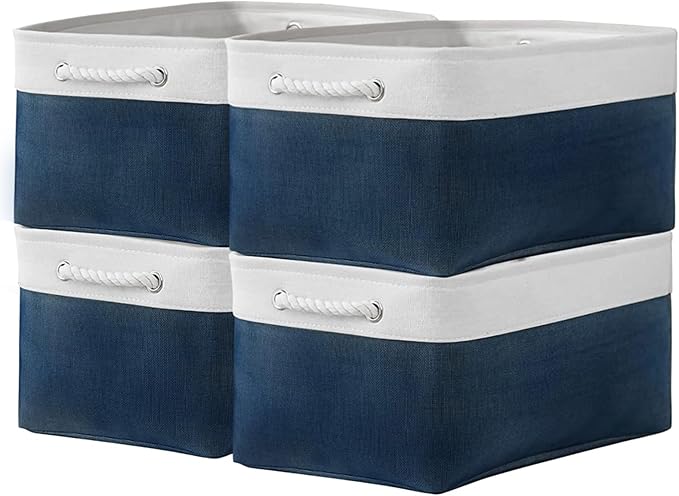 Storage Bins - Large Baskets for Storage Cubes with Handles Organization and Storage Baskets Gifts for Empty 15.7 (L) x 11.8 (W) x 8.2 (H) inches-Ruum Studio Home