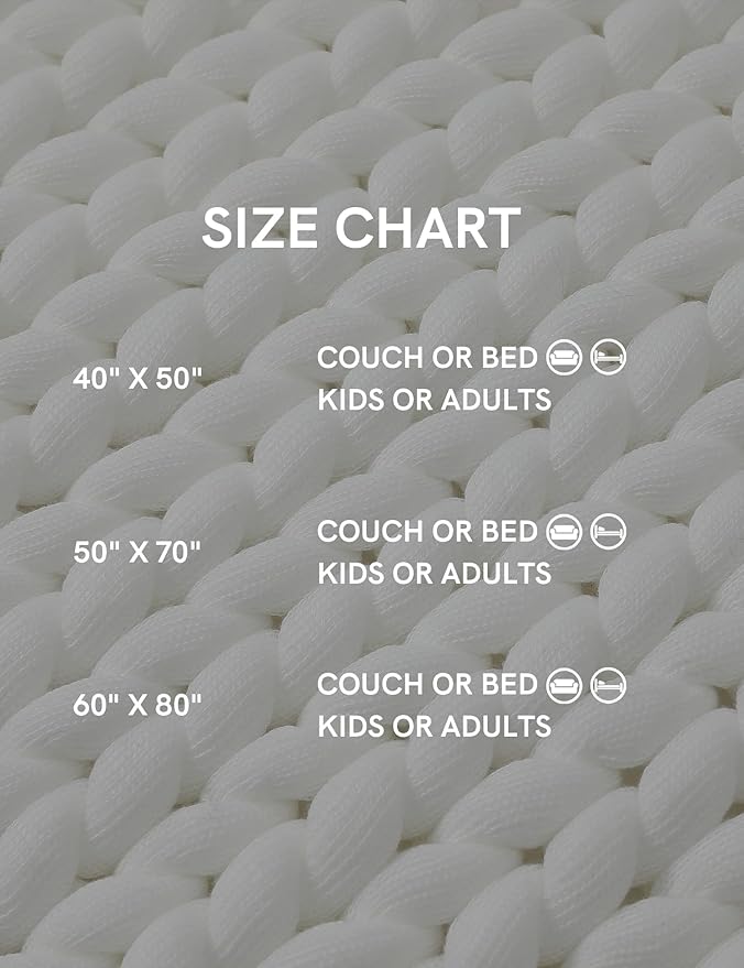 YnM Chunky Throw Blanket, Medium-Weight, Hand Knitted, Skin Friendly, Ventilated and Breathable, Machine Washable, Home Décor Piece for Couch, Sofa and Bed (White, 40x50 Inch)-Ruum Studio Home