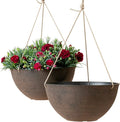 LA JOLIE MUSE Large Hanging Planters - 13 Inch Flower Pots Outdoor Indoor, Hanging Garden Planters Set of 2, New Iron Color-Ruum Studio Home