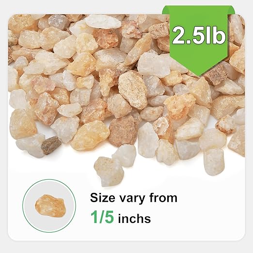 2.5 lbs Coarse Silica Sand for Indoor Plants, 1/5 Inch Natural Decorative Gravel for Vases, Aquariums, Terrarium, Fish Tank, Drainage Rocks for Potted Plants, Bamboo, Succulent, Crafts, Cactus-Ruum Studio Home