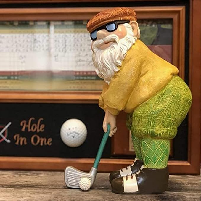 Elenon Golf Gnome Garden Statue Decorative, Adorable Flower Bed Decor Gnome Outdoor Decor, Funny Yard Patio Art Decor Dwarf Sculptures Table Ornament-Ruum Studio Home