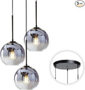 KCO Lighting 3 Pendant Light Fixtures Ceiling Hanging Large Glass Cluster Chandelier Nordic Mercury Glass Pendant Light Modern Cluster Pendant Light Fixture-Ruum Studio Home