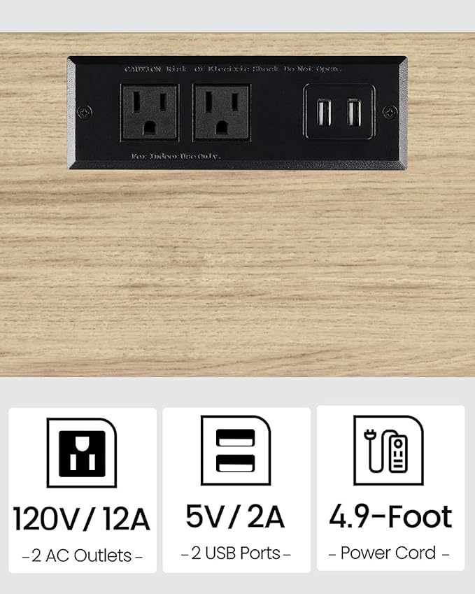 TUTOTAK End Table with Charging Station, Set of 2, Small Side Table with Outlets, Nightstand Bedside Table, 2-Tier Storage Shelf for Small Space, Living Room, Bedroom Oak TB01BO041-Ruum Studio Home
