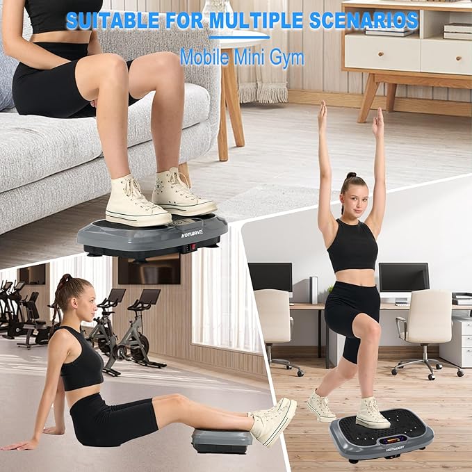 HOTWAVE Vibration Plate Exercise Machine for Lymphatic Drainage, Power Vibrating Plates Platform for Weight Loss - Whole Body Shaker Vibration Plate Machine Home Gym Shaping Fitness Workout-Ruum Studio Home