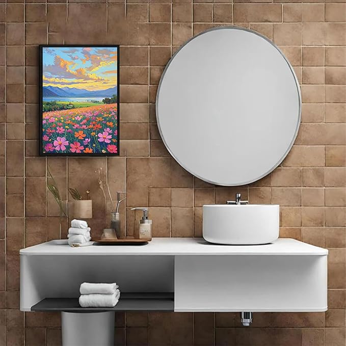 Colorful wildflowers field scenery poster artwork wall decoration wildflowers everywhere wall painting suitable for bedroom home office-Ruum Studio Home