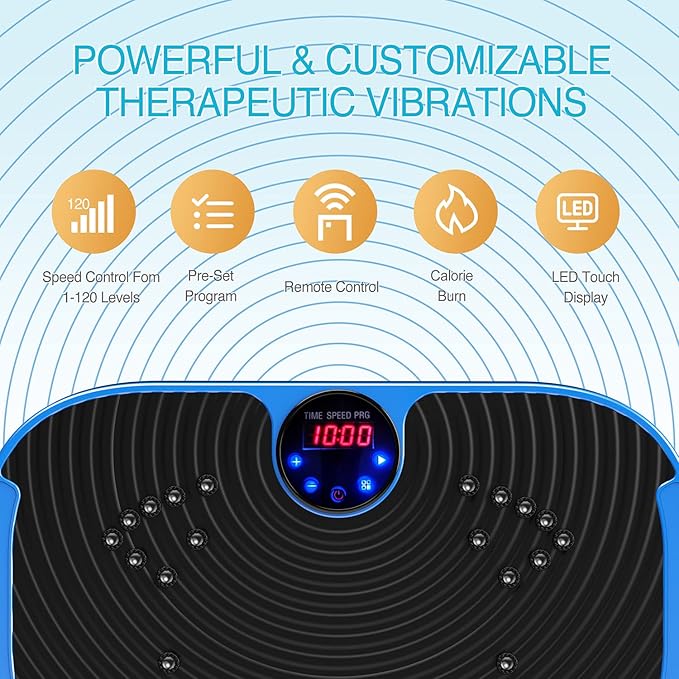 AXV Vibration Plate Exercise Machine Whole Body Workout Vibrate Fitness Platform Lymphatic Drainage Machine for Weight Loss Shaping Toning Wellness Home Gyms Workout-Ruum Studio Home
