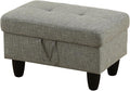 Ottoman Rectangular Storage Ottoman Bench, Flannel Footrest Stool Footstool with Lid for Living Room, Bedroom, Entryway, Gray, 28.5"x19"x17.5"-Ruum Studio Home