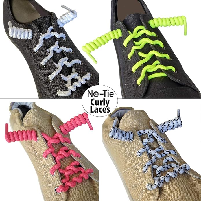 FOOTMATTERS Curly No Tie Shoe Laces - Elastic Spring Laces-Ruum Studio Home