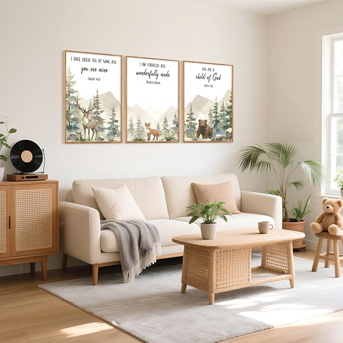 HPNIUB Bible Verses Canvas for Kids, You are A Child of God Scripture Wall Art, Jungle Animals Christian Religious Wall Decor, Ready to Hang for Nursery, Classroom, Bedroom, Playroom- 16"x24"x3-Ruum Studio Home