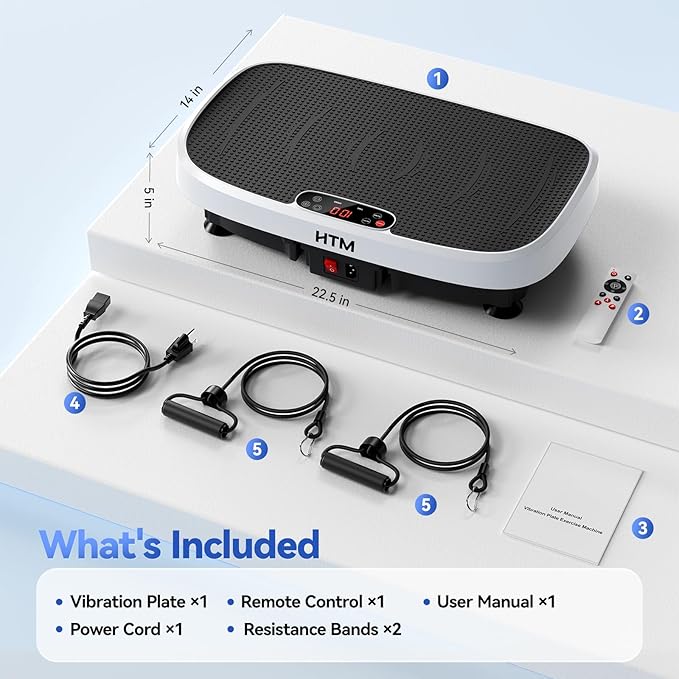 Vibration Plate Exercise Machine - 330lbs Weight Capacity, 120 Speed Levels, 5 Program Modes - Full Body Workout for Home Fitness, Toning & Wellness, LED Display, Low Noise Motor-Ruum Studio Home