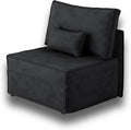 HOOOWOOO Modular Sectional Sofa Couch,Matching Free Combination Cloud Couch Armless Chair(Black Corduroy)-Ruum Studio Home