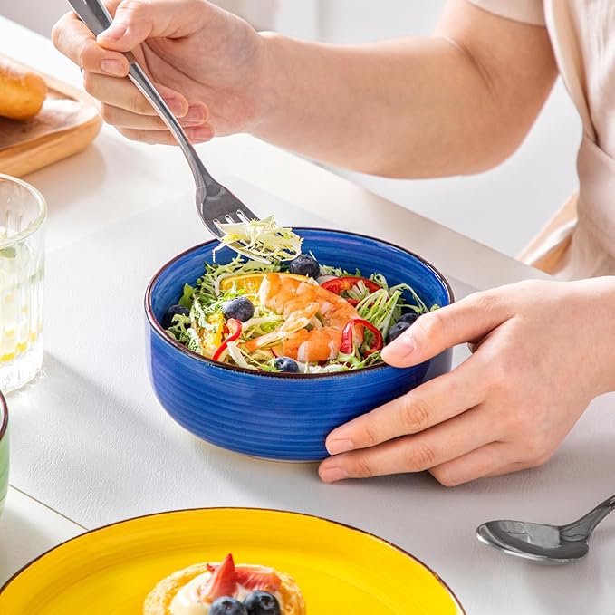 vancasso Bonita Dinnerware Sets 18 Pieces, Stoneware Dishes Set for 6, Plates and Bowls Set, Dinshwasher and Microwave Safe, Multicolor-Ruum Studio Home