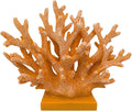 5.8" H Orange Coral Decor - Resin Coral Statue, Nautical Decor for Home, Bedroom, Bathroom, Living Room, Ocean Themed Cabinet Shelf Tabletop Decoration-Ruum Studio Home