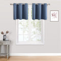 ChrisDowa Small Kitchen Valances for Windows - Grommet Short Thermal Insulated Room Darkening Window Valances Curtains for Living Room (2 Panels, Stone Blue, 52 x 18 Inch)-Ruum Studio Home