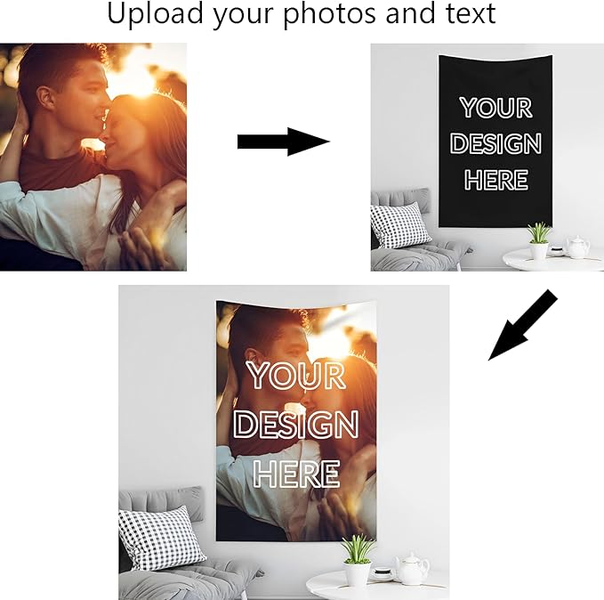 Custom Tapestry For Wall Bedroom Custom Backdrop Personalized Image Text Photo Customized Funny Tapestry Banners And Signs Single Picture Vertical Tapestrys-Ruum Studio Home