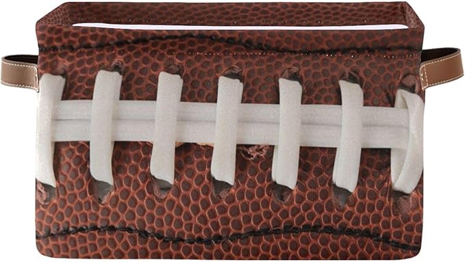 Storage Basket Bin American Football Cool Organizer Basket Collapsible Shelf Basket Cube with handle for Nursery Bedroom Bathroom, one sizex1-Ruum Studio Home