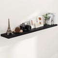 72 Inch Floating Shelves Black, 72 x 9 Rustic Wooden Fireplace Mantel, 9 Inch Floating Shelf for Wall, Farmhouse Wall Shelves for Home Storage & Display-Ruum Studio Home