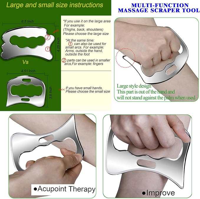 BYYDDIY 7 in 1 Stainless Steel Gua Sha Muscle Scraper Tools Kit (N-7PCS)-Ruum Studio Home