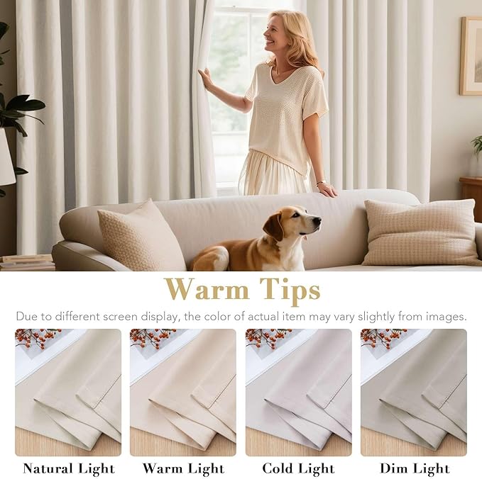 H.VERSAILTEX Blackout Curtains for Bedroom Thermal Insulated Room Darkening Living Room Curtains 84 Inch Long Grommet Privacy Protection Window Curtain Panels/Drapes for Nursery, 2 Panels, Fog-Ruum Studio Home