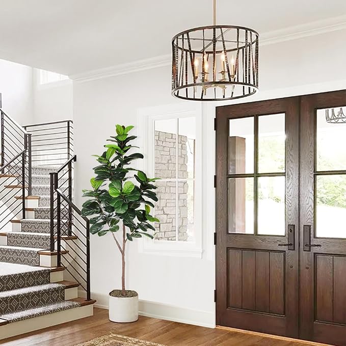 Artificial Fiddle Leaf Fig Tree - 6.5ft Faux Ficus Lyrata Plant with 108 Fiddle Leaves Fake Fig Silk Tree in Pot Artificial Tree for Indoor Outdoor Home Office Perfect Housewarming-Ruum Studio Home