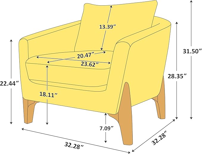 Accent Chair 31" Oversized Reading Chair Comfy Upholstered Boucle Lounge Armchair, Modern Living Room Chair with Back Pillow,Single Sofa Chair for Bedroom, Office (Beige)-Ruum Studio Home
