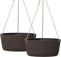 La Jolie Maison Large Hanging Planters - 12 Inch Outdoor Flower Pots, Hanging Garden Planters Set of 2, Iron Color-Ruum Studio Home