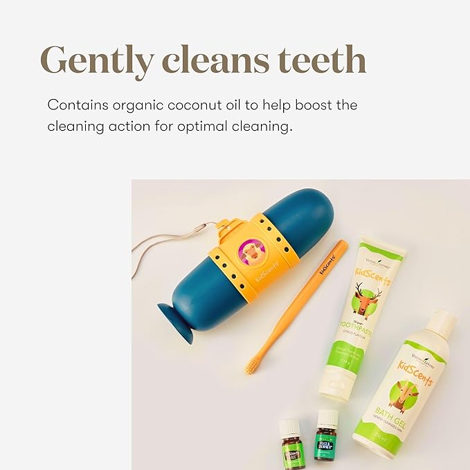 KidScents Slique Toothpaste by Young Living - 4 oz Tube - Gentle Dental Care for Kids - Premium Essential Oils - Citrus-Mint Flavor - Fights Plaque Removes Buildup and Stains - Fluoride and SLS Free-Ruum Studio Home