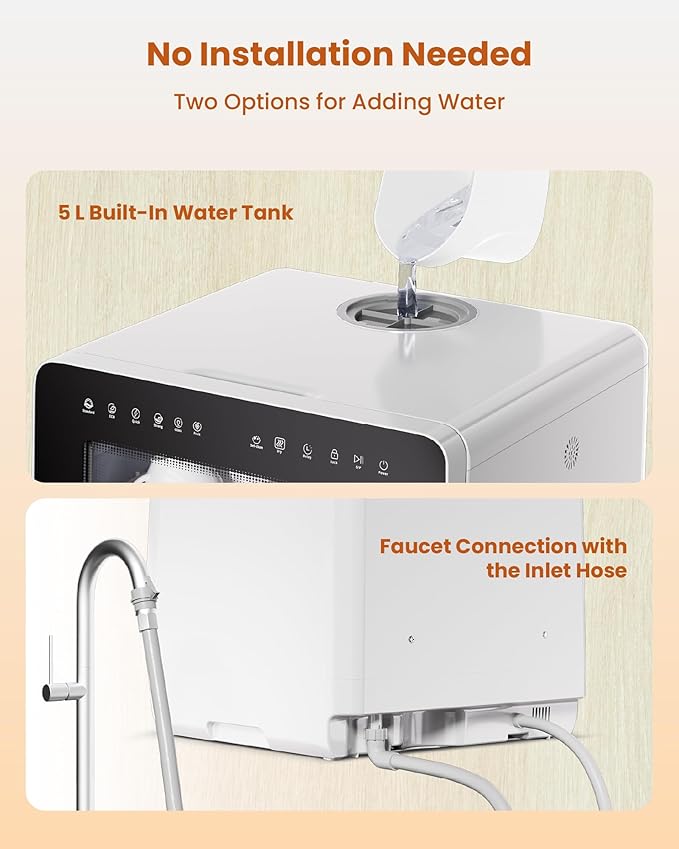 HAVA 2025 NEW Upgraded Countertop Dishwasher with Water Softener and Enhanced Energy Efficiency, Portable Dishwasher with 8 Wash Programs, Child Lock & Delayed Start Function, No Installation Needed-Ruum Studio Home