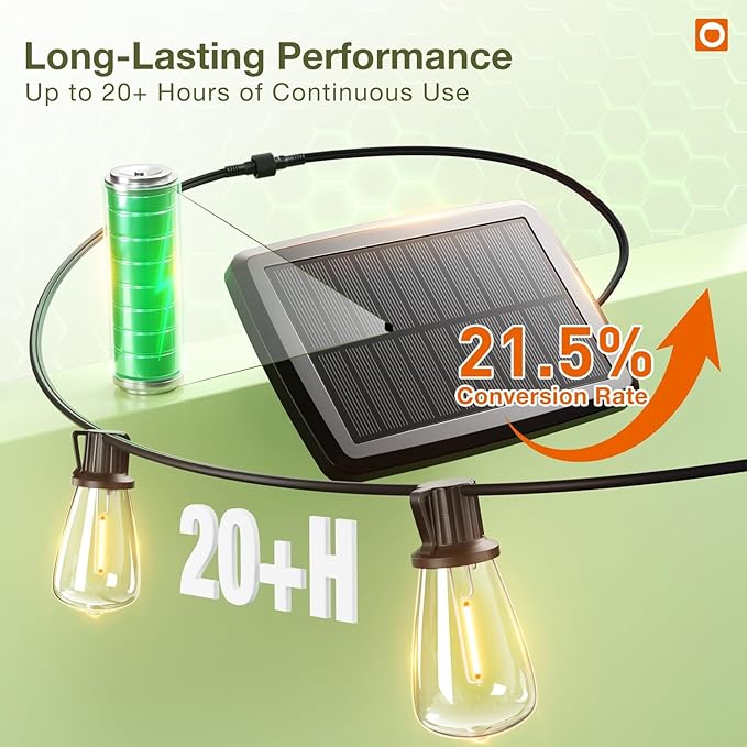 addlon 33(27+6) FT Solar String Lights Waterproof,Patio Light Solar Powered with Remote& USB Port 9+1 LED Shatterproof Bulbs 3 Lighting Modes Outdoor for Camping Backyard Garden-Ruum Studio Home