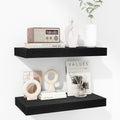 Fun Memories 16 Inch Floating Shelves - Deep Rustic Black Wooden Wall Shelves - Extra Deeper & Thicker Wall Mounted Storage Shelf for Bedroom, Kitchen, Farmhouse - 2 Pack, Rustic Black-Ruum Studio Home