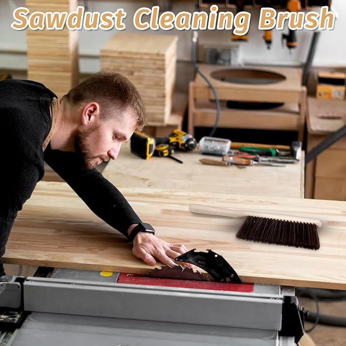 8 Pieces Woooden Dust Brush Hand Broom Bulk Bench Brush with Long Wood Handle Soft Bristle Whisk Broom for Counter Bed Sofa Bench Car Fireplace Clothes Household Cleaning-Ruum Studio Home
