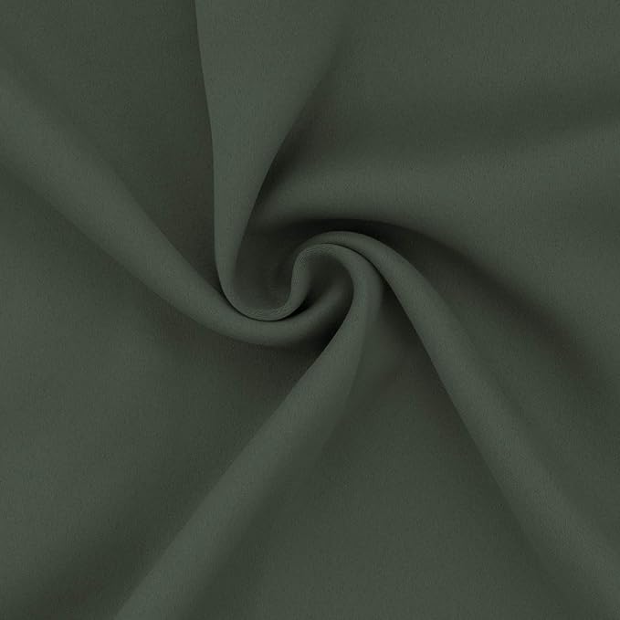 Easy-Going Blackout Curtains for Bedroom, Solid Thermal Insulated Grommet and Noise Reduction Window Drapes, Room Darkening Curtains for Living Room, 2 Panels (52x84 in,Greyish Green)-Ruum Studio Home