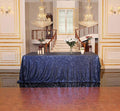 SquarePie Sequin Tablecloth Rectangular 90 x 132 Inch Navy Blue Bling Sparkly Table Linen for Wedding Party-Ruum Studio Home