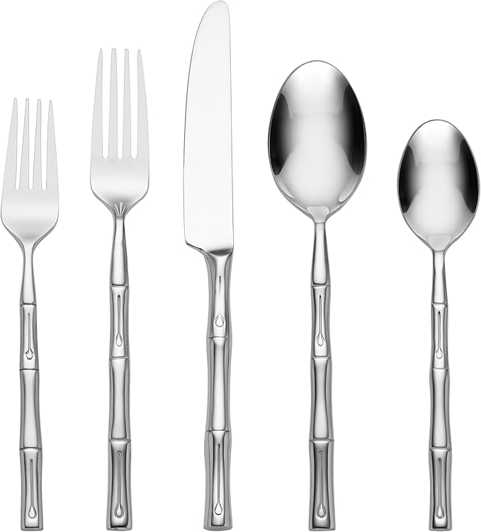 Hampton Forge Hampton Signature – Bamboo – 20 Piece Flatware Set, Service for 4-Ruum Studio Home