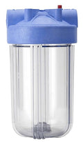Pentair Pentek 166219 Big Clear Filter Housing, 1" NPT #10 Whole House Heavy Duty Water Filter Housing with Pressure Relief Button, 10-Inch, Blue/Clear-Ruum Studio Home