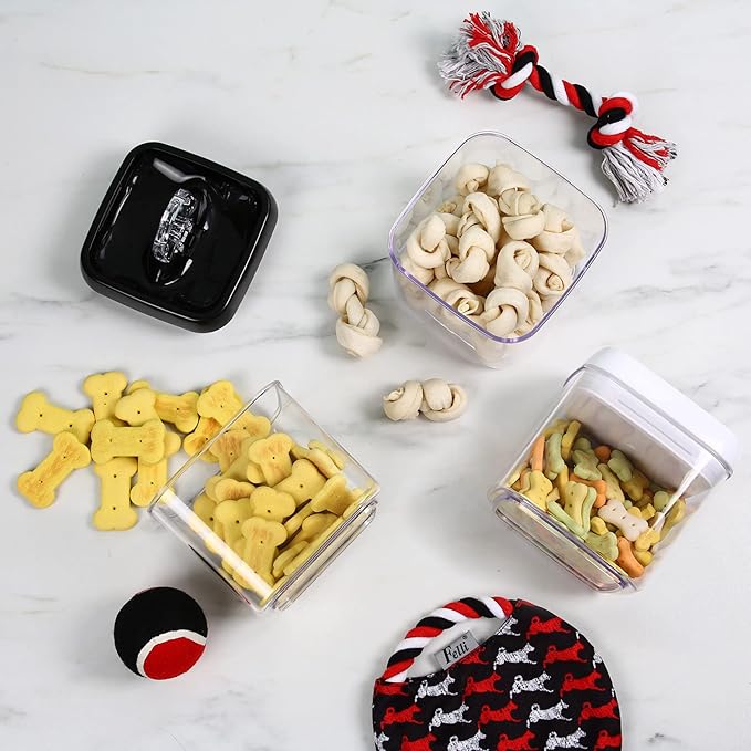 Felli Flip Tite Food Storage Container 5" LARGE Size Airtight Lid Lock Top, Stackable Kitchen Canister for Space Saving, Pantry Fridge Cupboard Organizer, Spice Seasoning Pet Treats Snack (1.1 qt)-Ruum Studio Home