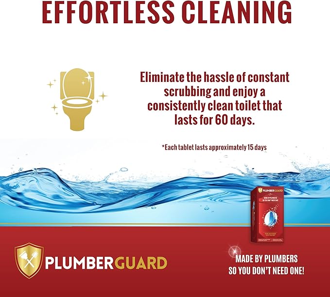 Toilet Tablets 4 Pack | Bleach & Chlorine Free, Dual-action Whitening with 1% Hydrogen Peroxide | Plumbers' Choice | Automatic Toilet Bowl Cleaner Tablets | Long-lasting Cleaning Supplies-Ruum Studio Home