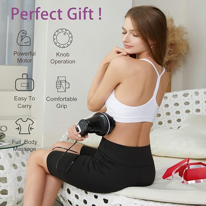 Body Sculpting Machine for Women - 6-Speed Cellulite Massage & Lymphatic Drainage Device with Lipo Roller, Handheld Home Use for Belly Fat, Stomach, Thighs & Buttocks Sculpting-Ruum Studio Home